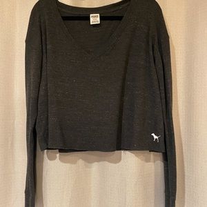 PINK waffle knit crop